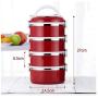 Thermos Food Jar Thermos Stainless Food Flask,Leakproof Insulated Food Containers,Folding Spoon (Color : Red, Size : 1400ML)