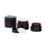 Wresty 4er Set Amber Glas Kosmetikbehälter, Wiederbefüllbar, Kosmetisches Probenbehältnis mit Innenfolie (30g)