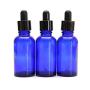 3PCS 30ml/1oz Blue Empty Refillable Glass Essential Oil Dropper Bottles Cosmetic Container Jar Pot Vial Holder with Pipette Eye Dropper for Essential Oil Aromatherapy Elite Fluid