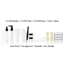 Travel Bottles Set - TSA Approved Toiletry Bag, Leakproof Refillable Travel Containers, Squeezable Travel Tubes, Superior Quality Travel Jars, Perfect for Business or Personal Travel, Fun Outdoors