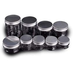 Make Up Storage Jar Cosmetic Plastic Clear Container Aluminum Lid Small Bottle30ML/40ML/50ML/60ML/80ML/100ML/120ML/200ML/250ML,30ML