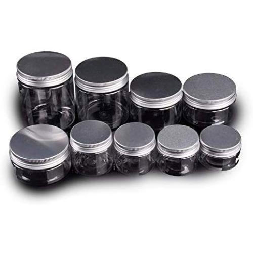 Make Up Storage Jar Cosmetic Plastic Clear Container Aluminum Lid Small Bottle30ML/40ML/50ML/60ML/80ML/100ML/120ML/200ML/250ML,30ML