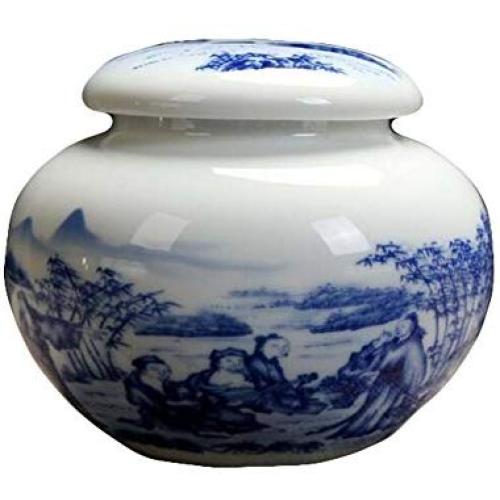 East Majik 500ml Retro Blue and White Porcelain Storage Jars Tea Cans Good Ornaments
