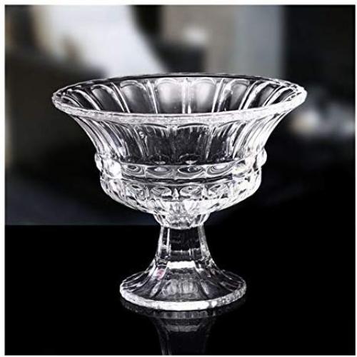 LMZ Multifunktionale Europäische Glas-Süßigkeitenbehälter Obst-Schalen-Schmuckbox Aufbewahrungstank Dekoration Weiche Dekoration (Farbe: Klar)