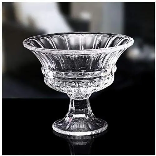 Pot à Bonbons Européen en Verre Multifonctionnel LMZ, Plateau de Fruits, Boîte de Rangement pour Bijoux, Réservoir Décoratif, Décoration Douce (Couleur : Transparent)