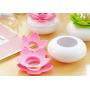 MaxS Lotus Cotton Swab Holder Small Toothpicks Q-tips Storage Organizer Canister Jar for Swabs Cosmetic Pads - White