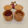 UPKOCH Bamboo Salt Box With Lid Salt And Spice Storage Container Jars Kitchenware for Kitchen