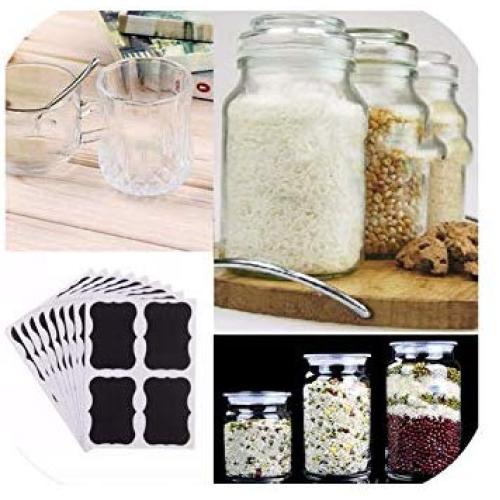 36Pcs Glass Jar Bottle Sticker Kitchen Organizer Labels Chalkboard Blackboard Shape Tag Home Diy Chalk Board Sign Bottle Sticker