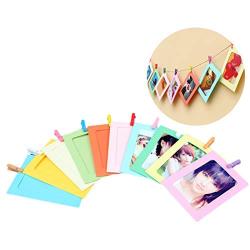 JUSTDOLIFE 10PCS Paper Picture Frame Creative DIY Hanging Photo Frames with Clips & Twine