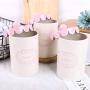 Home By Jackie X789 Set of 3 Metal Kitchen Food Storage Tin Canister/Jar/Container with Flower Lid (pink)