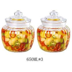 YL LY Glass Bottle Sealed Cans Food Household Cereal Storage Cans Candy Coffee Beans Snack Bottles 3 Packs 650Ml3