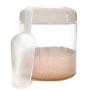 Clear 8 oz Plastic Jars White Dome Lids (6 pk) with Scoops - PET Round Refillable Containers