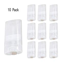 Goege 15 ML Clear Empty Plastic Oval Deodorant Containers Lip Balm Tubes for Lipstick, Crayon,chapstick,homemade Lip Balm,BPA Free (10 Pcs)