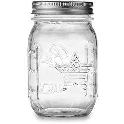 Ball Keepsake Stars and Stripes Mason Jar| Regular Mouth Glass Jar| 16-Ounce Pint Jar with Lids and Bands, 12 Count