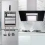 Tuscom Magnetische Küchenregal Frigarsortierschrank 3stufiges Metall-Regalsystem mit 6 Haken Multifunktionale Gewürzglashalter Haushaltsküche Organizer