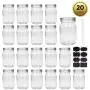 Accguan Mason Jars,Glass Jars With Lids 12 oz,Canning Jars For Pickles And Kitchen Storage,Wide Mouth Spice Jars With Silver Lids For Honey,Caviar,Herb,Jelly,Jams,Set of 20