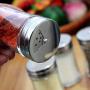 Kitchen Storage Containers Glass Jars Set,Iron Spice Rack Send Spoon Pack of 8,Stainless Steel Spice Jars Oil Vinegar Pot Kitchen Supplies,b
