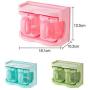 Daliuing Household Storage Containers Spice Jars Kitchenware Sugar Bowl Salt Pot Sugar Container with Lid and Serving Spoons Condiment Jars 9.6cmx7.4cmx11cm Green