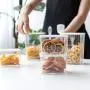 Transparente Kunststoff-Dichtungsbehälter für Küchenaufbewahrung, Getreide-, Trockenfrüchte-Glas, Keksbehälter, Organizer-Werkzeuge, Artikel B
