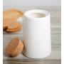 LQQGXLCondiment bottle, jar condiment storage box Spice jar white, ceramic sugar jar with lid, condiment jar, seasoning box set with lid spoon and tray