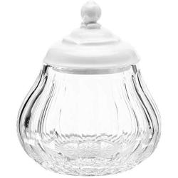 Crystaljulia Bonboniere with Porcelain Lid, Lead Crystal, Transparent, 13.5 cm