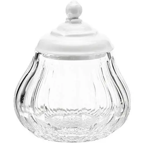 Crystaljulia Bonboniere with Porcelain Lid, Lead Crystal, Transparent, 13.5 cm Crystaljulia Bonboniere with Porcelain Lid, Lead Crystal, Transparent, 13.5 cm
