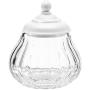 Crystaljulia Bonboniere with Porcelain Lid, Lead Crystal, Transparent, 13.5 cm