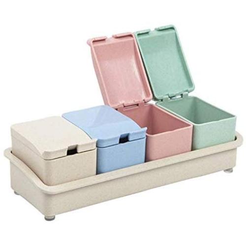 KNUPFMTI Kitchen Jar Seasoning Box Storage Container Condiment Jar Salt And Pepper Box Kitchen Tool