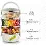 Portable Multi-storey Thermos Stainless Food Flask,Leakproof Vacuum Insulated Food Containers,With Tableware Food Flask (Color : Green, Size : 700ML)