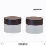 30G/50G Refillable Frosted Glass Cream Bottle Jars Pot Cosmetic Container with Wooden Lid and Liners (50G)