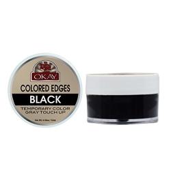 OKAY Colored Edges Black No Flaking All Day Hold Conceals Gray New Growth Plus Edge Control For Hairline,Sideburns Silicone,Paraben Free For All Hair Types and Textures 0.5oz