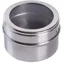 Metallische Schmuckschatzzubehör Magnetische Gewürzhalter Edelstahl Topf Kräuterspender Behälter Kochgeschirr-Ständer Dichtungsbox Sichtbare Gewürzbehälter (Metallische Schmuckschatzzubehör Magnetische Gewürzhalter Edelstahl Topf Kräuterspender Behälter K