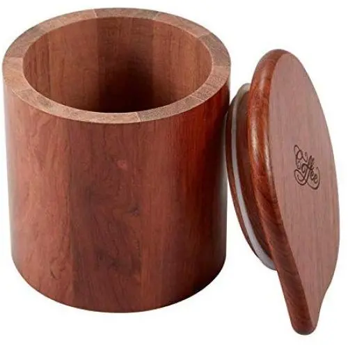 HOLZ-CONFITURE-GLAS, Ebenholz, Feuchtigkeitsbeständig und Frischhaltebehälter, Geeignet für Süßigkeiten, Trockenwaren und Lebensmittel, 700 ml