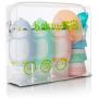 KAIROS-GO 10-In-1 Kids Travel Toiletry Set –TSA Approved Travel Bottles Kit For Children | Adorable Penguin Silicone Squeeze Liquid Bottles & Cream Jars | Clear Leakproof