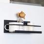 Fridge Spice Rack Organizer Single Tier Magnetic Refrigerator Spice Storage Magnet Shelf, Black
