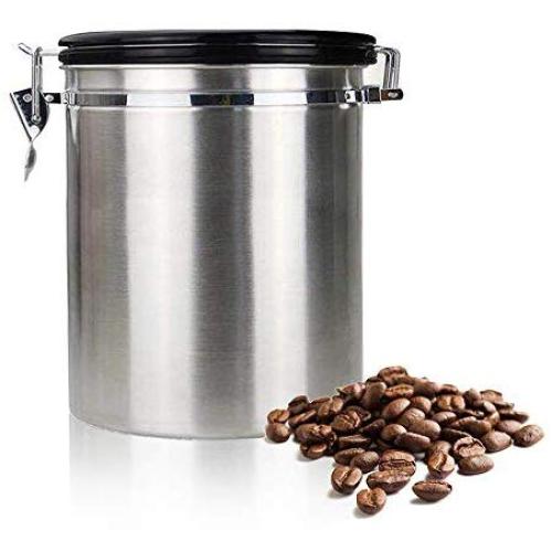 New Design Coffee Flour Sugar Stainless Steel Container Storage Canister Vacuum Co2, Red Canister Set - Kitchen Canisters, Stainless Canisters, Kitchen Countertop Canisters, Silver Kitchen Canisters
