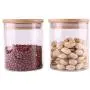 HIZLJJ 3 Piece Glass Airtight Jars Storage Canister Container Set with Bamboo Lid for Kitchen, Bathroom HIZLJJ 3 Piece Glass Airtight Jars Storage Canister Container Set with Bamboo Lid for Kitchen, Bathroom