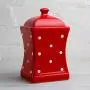 City to Cottage Handmade Red and White Polka Dot Large Ceramic 31.5oz/900ml Kitchen Storage Jar with Lid | Pottery Canister, Cookie Jar, Housewarming Gift City to Cottage Handmade Red and White Polka Dot Large Ceramic 31.5oz/900ml Kitchen Storage Jar with Lid | Pottery Canister, Cookie Jar, Housewarming Gift