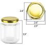 Encheng 10 oz Hexagon Jars,Clear Glass Jars With Lids(Golden),Mason Jars For Honey,Foods,Jams,Liquid,Herb Jars Spice Jars Canning Jars For Storage 20 Pack