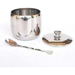 DayCount Stainless Steel Sealed Cans Pots Storage Spice Jars with Lid Spoon and Holder Coffee Tea Candy Beans Milk Powder Food Jar with Spoons