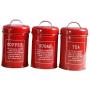 homozy Food Storage Canister -Food Storage Canister with Airtight Metal Lid, Food Storage Jar Kit for Home and Kitchen Serving for Coffee, Sugar, Tea - Red