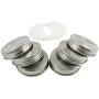 Jiangxinshenghuo 6pcs Storage Jar Lids Air Tight Rust Resistant Stainless Steel Wide Mouth Jar Caps with Silicone Seals