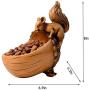 Squirrel Wooden Bowl And Food Storage Container Decorative Cookie Jars Daily Snack Storage Box Dried Fruit Server