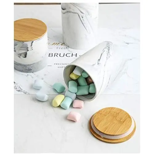 Contenant de Rangement HHXQXB pour Aliments, Pot à Épices, Tasse, Café, Épices, Sucre, Sel et Plus encore avec Revêtement Mat, WearCO2 et Préserve la Fraîcheur des Aliments (Blanc)