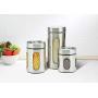 Stainless Steel Canister Set, Three-Piece Food Storage Containers Set with Airtight Lids and Glass Windows