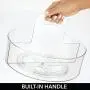 Tournebroche en Plastique Transparent Résistant mDesign pour Armoires, Cellier, Réfrigérateur, Plan de Travail - Organisateur Rotatif Portable pour Épices, Condiments, Fournitures de Pâtisserie