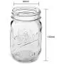 Mason Jar with Lids, 16 OZ Regular Food Storage Jar, Set of 6 Bamboo and Tinplate Mason Jar Lid for Store Tea, Coffee, Spice, Candy