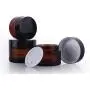 2 Jars en Verre Remplissables 50ml/50g Marron avec Récipients et Bouchons Noirs pour Crème Faciale, Baume à Lèvres, Contenant de Stockage pour Huiles Essentielles, Crème, Lotion (50ml) 2 Jars en Verre Remplissables 50ml/50g Marron avec Récipients et Bouchons Noirs pour Crème Faciale, Baume à Lèvres, Contenant de Stockage pour Huiles Essentielles, Crème, Lotion (50ml)