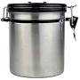 Coffee Beans Sealed Cans Coffee Bean Sealed Can With Exhaust Valve Stainless Steel Sealed Cans Buckle Storage Tea Kitchen Storage (Color : Silver, Size : 1500ml)