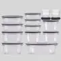 Rubbermaid 071691490951 Premier Food Storage Containers, 30-Piece Set, Gray, Transparent Rubbermaid 071691490951 Premier Food Storage Containers, 30-Piece Set, Gray, Transparent
